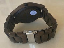 Load image into Gallery viewer, Bewell Mens All Dark Brown Solid Wood Analog Quartz Watch Hours~Date~New Battery
