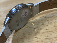Load image into Gallery viewer, Timex Indiglo Men 30m Silver White Leather Analog Quartz Watch Hours~New Battery
