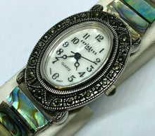 Load image into Gallery viewer, Vintage LA Express Lady Abalone MOP Oval Analog Quartz Watch Hours~New Battery
