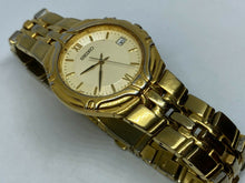 Load image into Gallery viewer, Seiko 7N42-6C10 Mens Gold Tone Steel Analog Quartz Watch Hours~Date~New Battery
