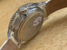 Load image into Gallery viewer, Ritmo Mundo Mens Moving Bezel Clear Case Leather Self-Wind Automatic Watch Hours
