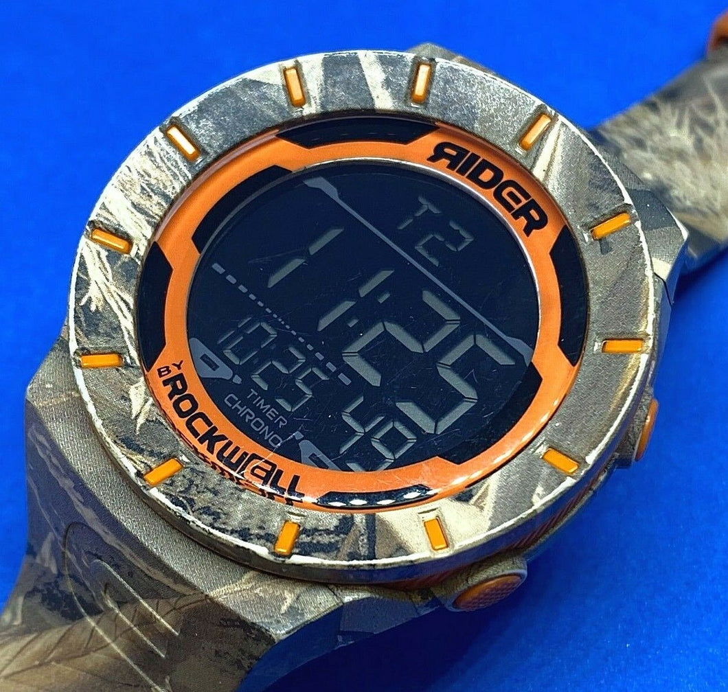 Rockwell Rider Realtree MAX-5 Men 100m Digital Alarm Chrono Watch Hours~New Batt