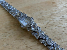 Load image into Gallery viewer, Vintage Canqet Lady Silver Bling Crystals Swiss Hand-Wind Mechanical Watch Hours
