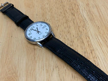 Load image into Gallery viewer, Timex Mens 30m Silver White Leather Analog Quartz Watch Hours~Date~New Battery
