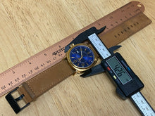 Load image into Gallery viewer, Swiss Legend Mens Gold Tone Blue Dial Analog Quartz Watch Hours~Date~New Battery
