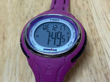 Load image into Gallery viewer, Timex Ironman Indiglo Lady Purple Oval Digital Alarm Chrono Watch Hours~New Batt
