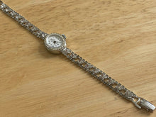 Load image into Gallery viewer, Vintage Regency Lady Bling Crystals Silver Swiss Hand-Wind Mechanical Watch Hour
