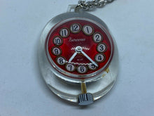 Load image into Gallery viewer, VTG Bercona KIF Lady Clear Bubble Hand-Wind Necklace Pendant Pocket Watch Hours
