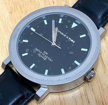 Load image into Gallery viewer, Unused Connex Time Men Silver Black Leather Analog Quartz Watch Hour~New Battery
