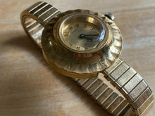 Load image into Gallery viewer, Vintage Timex Lady Gold Tone UFO Style Stretch Hand-Wind Mechanical Watch Hours
