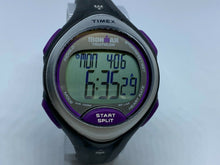 Load image into Gallery viewer, Timex Ironman Indiglo Lady Purple Silver Digital Alarm Chrono Watch Hour~New Bat
