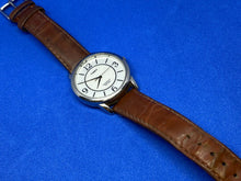 Load image into Gallery viewer, Timex Indiglo Mens 30m Silver Tone Leather Analog Quartz Watch Hours~New Battery
