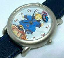 Load image into Gallery viewer, NEW VTG The Muffy Vanderbear Silver Moving Hat Leather Analog Quartz Watch Hours
