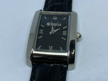 Load image into Gallery viewer, Unused Yamaha Lady Silver Black Rectangle Leather Quartz Watch Hours~New Battery
