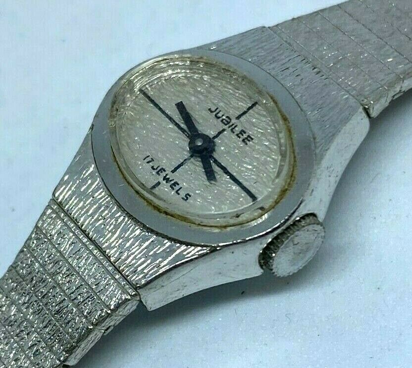 Vintage Juailee Lady 10k Gold Filled Band 17J Hand-Wind Mechanical Watch Hours