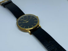 Load image into Gallery viewer, Vintage LE Coeur Men Gold-Black Swiss Movt Analog Quartz Watch Hours~New Battery

