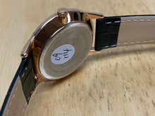 Load image into Gallery viewer, Anne Klein Men Leather Gold Tone White Thin Analog Quartz Watch Hour~New Battery
