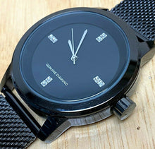 Load image into Gallery viewer, Unused Genuine Diamond Mens All Black Mesh Analog Quartz Watch Hours~New Battery
