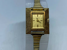 Load image into Gallery viewer, Vintage Caravelle-Bulova Lady Golden Rectangle Hand-Wind Mechanical Watch Hours
