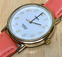 Load image into Gallery viewer, Retro Timex Indiglo Men 30m Gold Tone Leather Analog Quartz Watch Hours~New Batt
