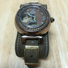 Load image into Gallery viewer, Kontas UFO Style Brown Rose Gold Tone Skeleton Self-Winding Automatic Watch Hour
