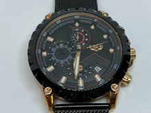 Load image into Gallery viewer, Unused Lige Men Black Mesh Analog Quartz Chronograph Watch Hour~Date~New Battery
