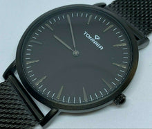 Load image into Gallery viewer, Unused Tonnier Mens Black Mesh Japan Movt Analog Quartz Watch Hours~New Battery
