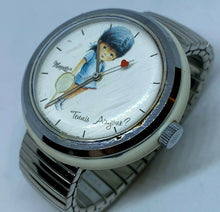 Load image into Gallery viewer, Vintage Moppets Tennis Anyone Lady Silver White Hand-Wind Mechanical Watch Hours
