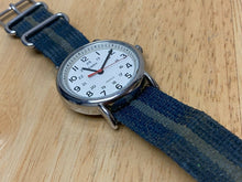 Load image into Gallery viewer, Timex Weekender Indiglo Mens Silver White Analog Quartz Watch Hours~New Battery
