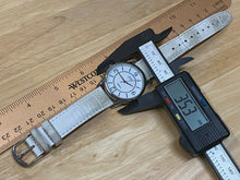 Load image into Gallery viewer, Timex Indiglo Men 30m Silver White Leather Analog Quartz Watch Hours~New Battery
