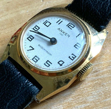 Load image into Gallery viewer, Vintage Anker 100 Lady Gold Tone Germany Leather Hand-Wind Mechanical Watch Hour
