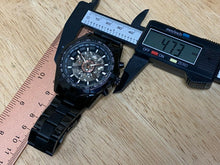 Load image into Gallery viewer, TM340 Men Black Skeleton Tachymeter Transparent Self-Wind Automatic Watch Hours
