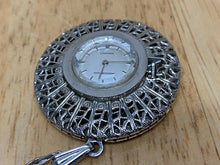 Load image into Gallery viewer, Vintage Vantage Lady Silver Fancy Case Hand-Wind Pendant Pocket Watch Hours
