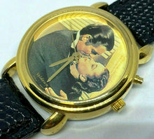 Load image into Gallery viewer, VTG Gone With The Wind Mens Gold Tone Analog Quartz Musical Watch Hours~New Batt
