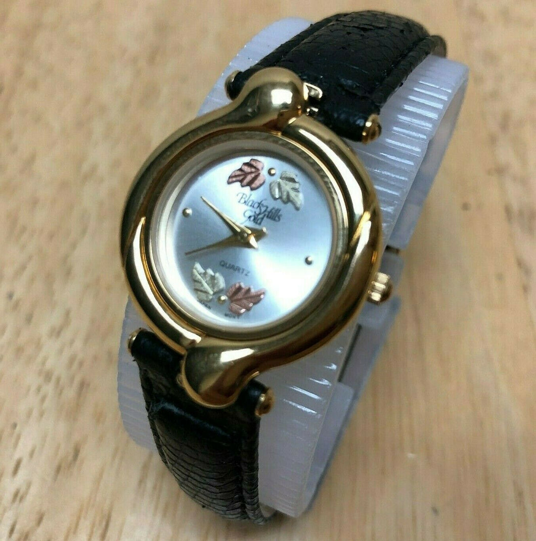 Authentic Forest Hills Lady 12k Gold Leaves Analog Quartz Watch Hour~New Battery