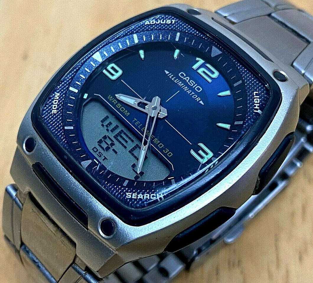 CASIO Mod 2747 AW-81 Men 50m Analog Digital Alarm Chrono Watch Hours~New Battery