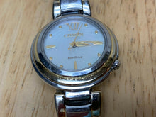 Load image into Gallery viewer, Citizen Eco-Drive E031 Lady Dual Tone MOP Mosaic Dial Analog Quartz Watch Hours
