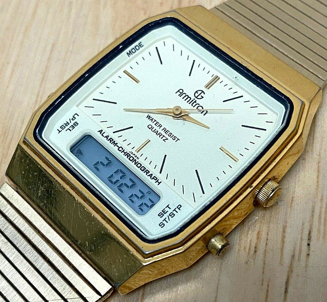 Vintage Armitron 20/3274C Men Analog Digital Alarm Chrono Watch Hour~New Battery