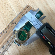 Load image into Gallery viewer, Vintage M Cassini Lady Green Faux Rock Roman Analog Quartz Watch Hour~New Batter
