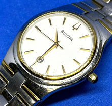 Load image into Gallery viewer, Bulova 98B108 Men Ultra Thin Dual Tone Steel Analog Quartz Watch Hour~New Batter
