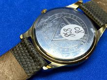Load image into Gallery viewer, Vintage GUESS Men Gold Tone 3D Dial Leather Analog Quartz Watch Hour~New Battery
