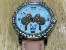 Load image into Gallery viewer, Disney Mickey Accutime Rhinestone Leather Analog Quartz Watch Hours~New Battery
