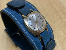 Load image into Gallery viewer, Vintage Timex Lady Gold Tone Leather Bund Band Hand-Wind Mechanical Watch Hours
