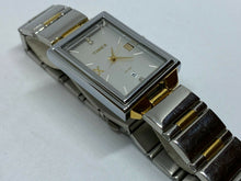 Load image into Gallery viewer, Timex Men 30m Dual Tone Steel Rectangle Analog Quartz Watch Hour~Date~New Batter
