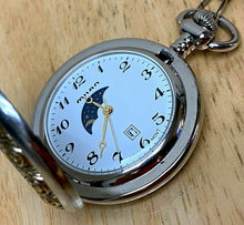 Load image into Gallery viewer, Milan Best Grampa Mens Moon Phase Analog Quartz Pocket Watch Hours~Date~New Batt
