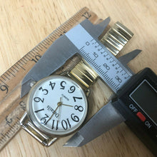 Load image into Gallery viewer, Vintage Details Men Lady Rounded Gold Stretch Analog Quartz Watch Hours~New Batt
