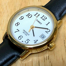 Load image into Gallery viewer, Timex Indiglo Lady Gold Tone White Leather Analog Quartz Watch Hours~New Battery
