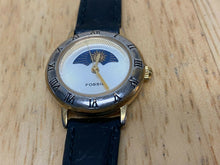 Load image into Gallery viewer, VTG Fossil FM-1876 Lady Moon Phase Dual Tone Leather Quartz Watch Hours~New Batt
