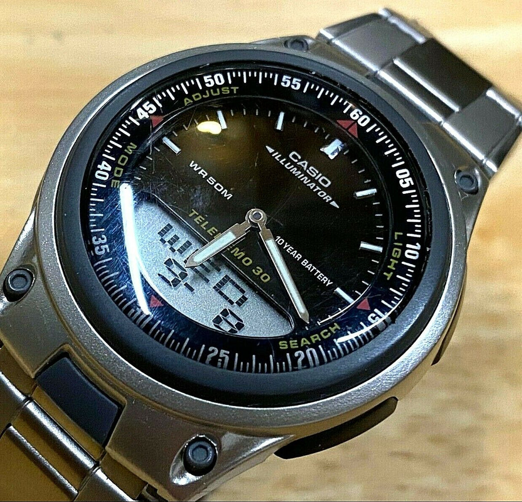 CASIO Mod 2747 AW-80 Men 50m Analog Digital Alarm Chrono Watch Hours~New Battery