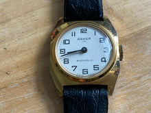 Load image into Gallery viewer, Vintage Anker 100 Lady Gold Tone Germany Leather Hand-Wind Mechanical Watch Hour
